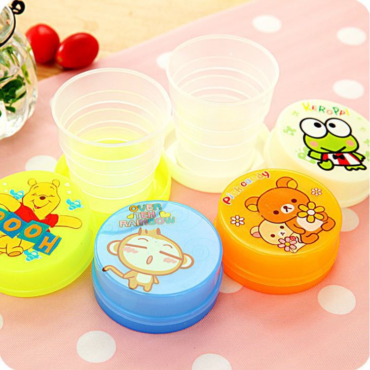 Cốc Nhựa Gấp Gọn Du Lịch Hoạt Hình