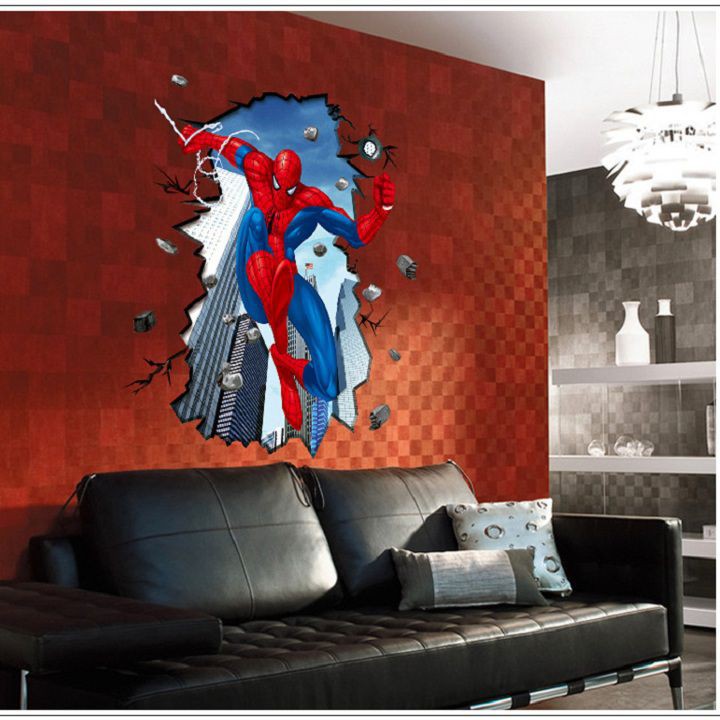 Decal dán tường Người nhện mẫu số 2 - decan Spider man cao cấp Marvel