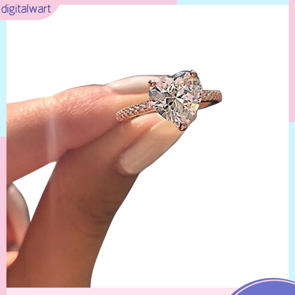 Nhẫn đính hôn hình trái tim đính đá thời trang cho nữ