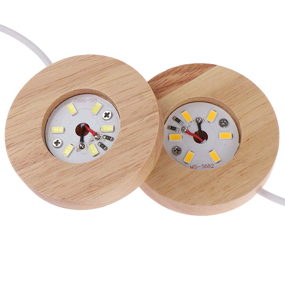 Giá Đỡ Đèn Hình Tròn Bằng Gỗ Trơn WMES15H Dùng Trang Trí Phòng Ngủ