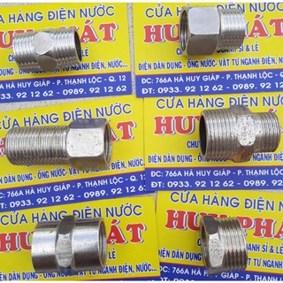Nối 2 đầu răng phi 21 inox, loại dày. măng xông inox