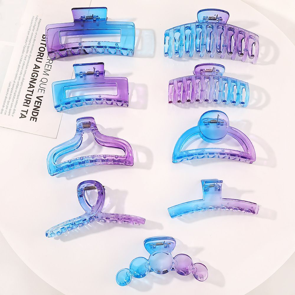 Kẹp tóc hình cá mập màu gradient trong suốt phong cách Hàn Quốc MIHAN1