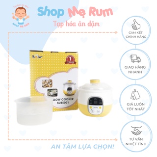 Nồi Nấu Cháo, Ninh, Hầm Cách Thuỷ Bear 0,8l Có Lồng Hấp Bản Quốc Tế
