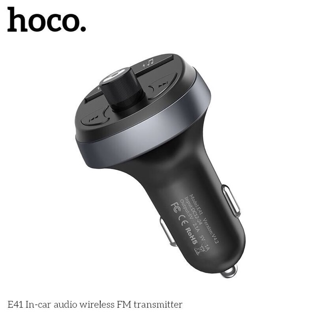 Tẩu sạc xe hơi Hoco E41 có 2 cổng usb và tẩu sạc hoco nghe nhạc được- Tẩu sạc đa năng phát nhạc trên oto