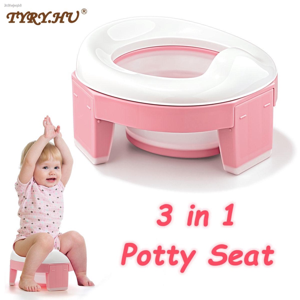 Chịu lực tốtↂTYRY.HU Bô trẻ em Silicone di động Bô trẻ em Ghế ngồi 3 trong 1 Du lịch Ghế ngồi vệ sinh có thể gập lại Màu