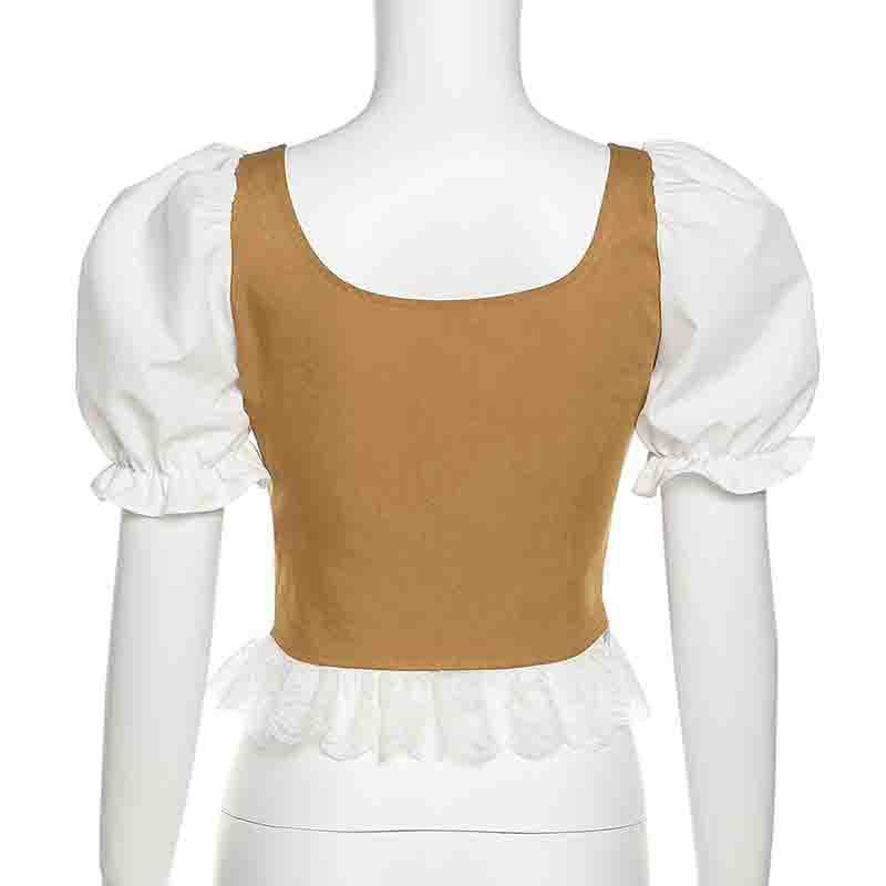 Áo Thun Tay Ngắn Cổ Vuông In Hình Trái Tim Thời Trang Cho Nữ