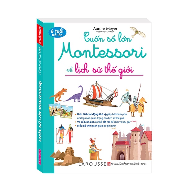 Sách - Combo 3 cuốn  Cuốn sổ lớn Montessori và khám phá ( khoa học + thế giới + lịch sử thế giới )