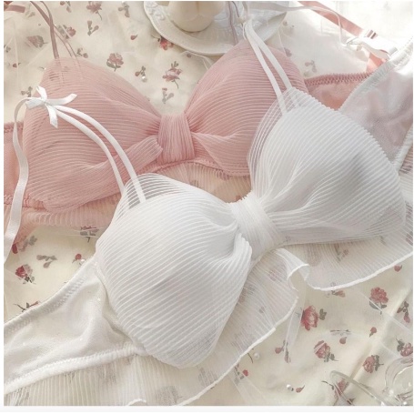 Mẫu mới - Áo lót ren không gọng đệm mỏng hình nơ xinh xắn