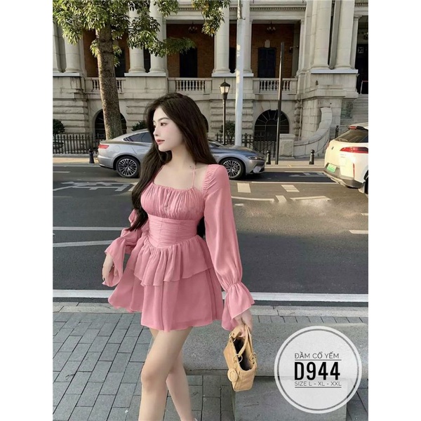 ĐẦM BIGSIZE TAY DÀI CỔ YẾM