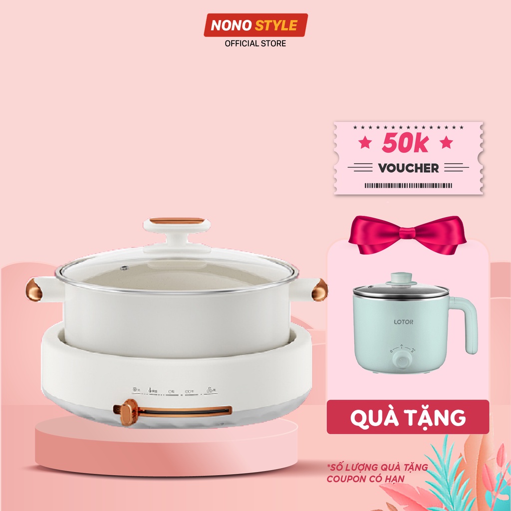 [Mã ELHADEV giảm 4% đơn 300K] Nồi Lẩu Nướng Điện Đa Năng Nonostyle 5L, 1350W, Bảo Hành 12 Tháng