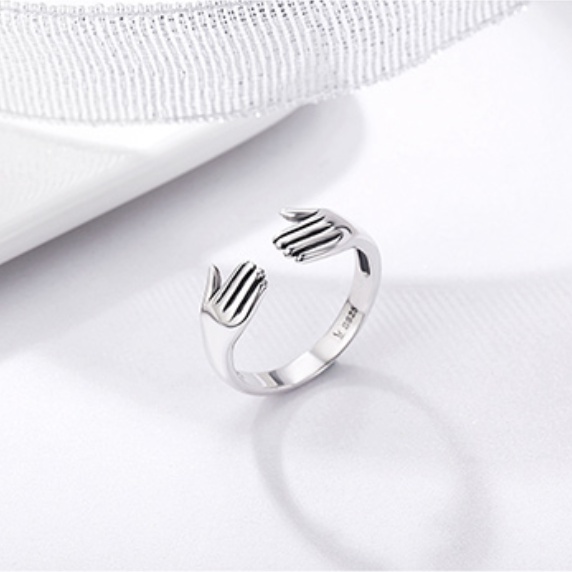 Set 2 nhẫn hở mạ bạc S925 thiết kế đơn giản sáng tạo thời trang