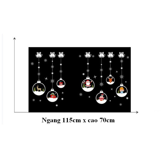 Decal trang trí Rèm dây pha lê tuyết Giang Sinh