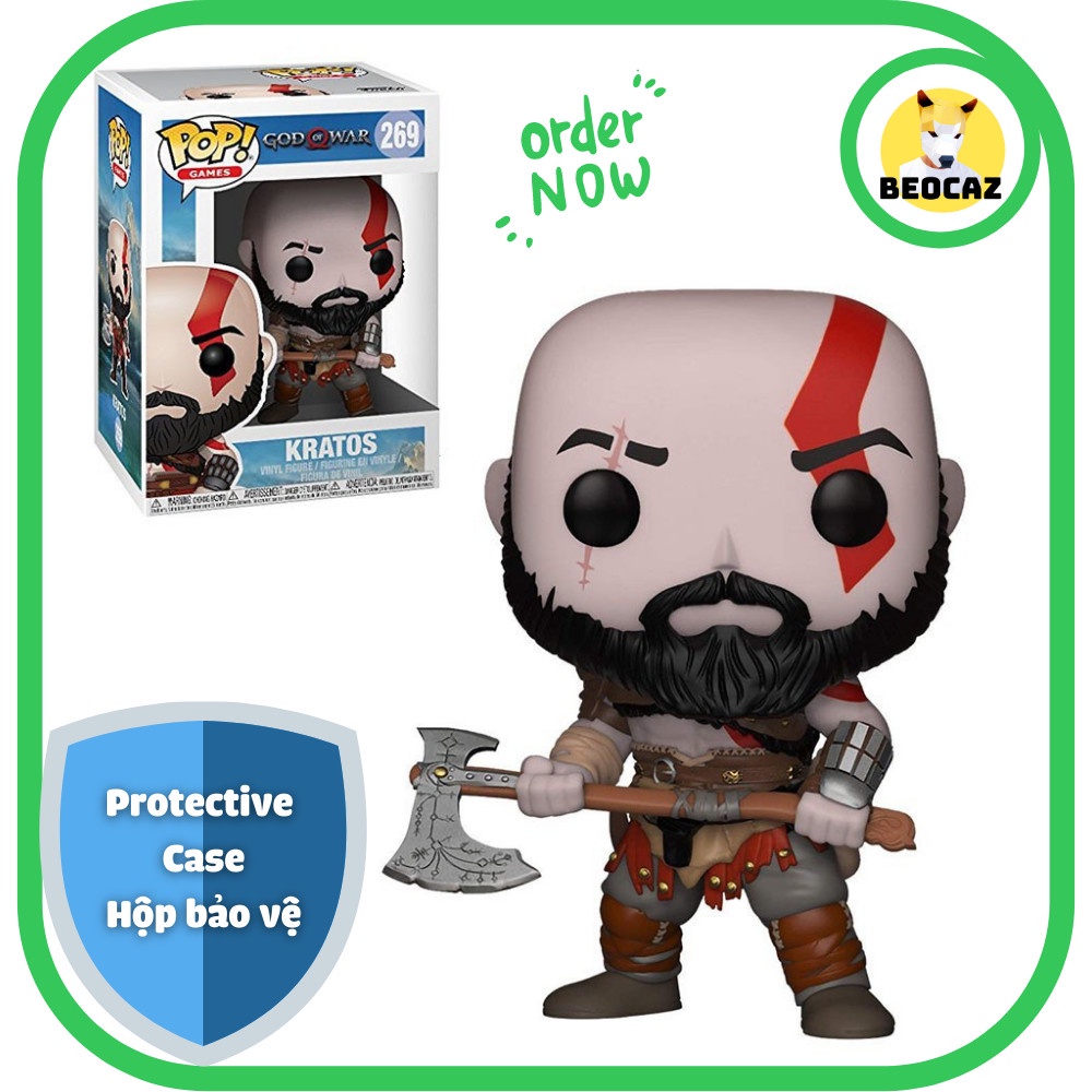 [Ship Hỏa Tốc][Full Box] [Tặng Hộp Bảo Vệ] Mô hình Funko nhân vật Kratos phiên bản chiến đấu God of War No.269