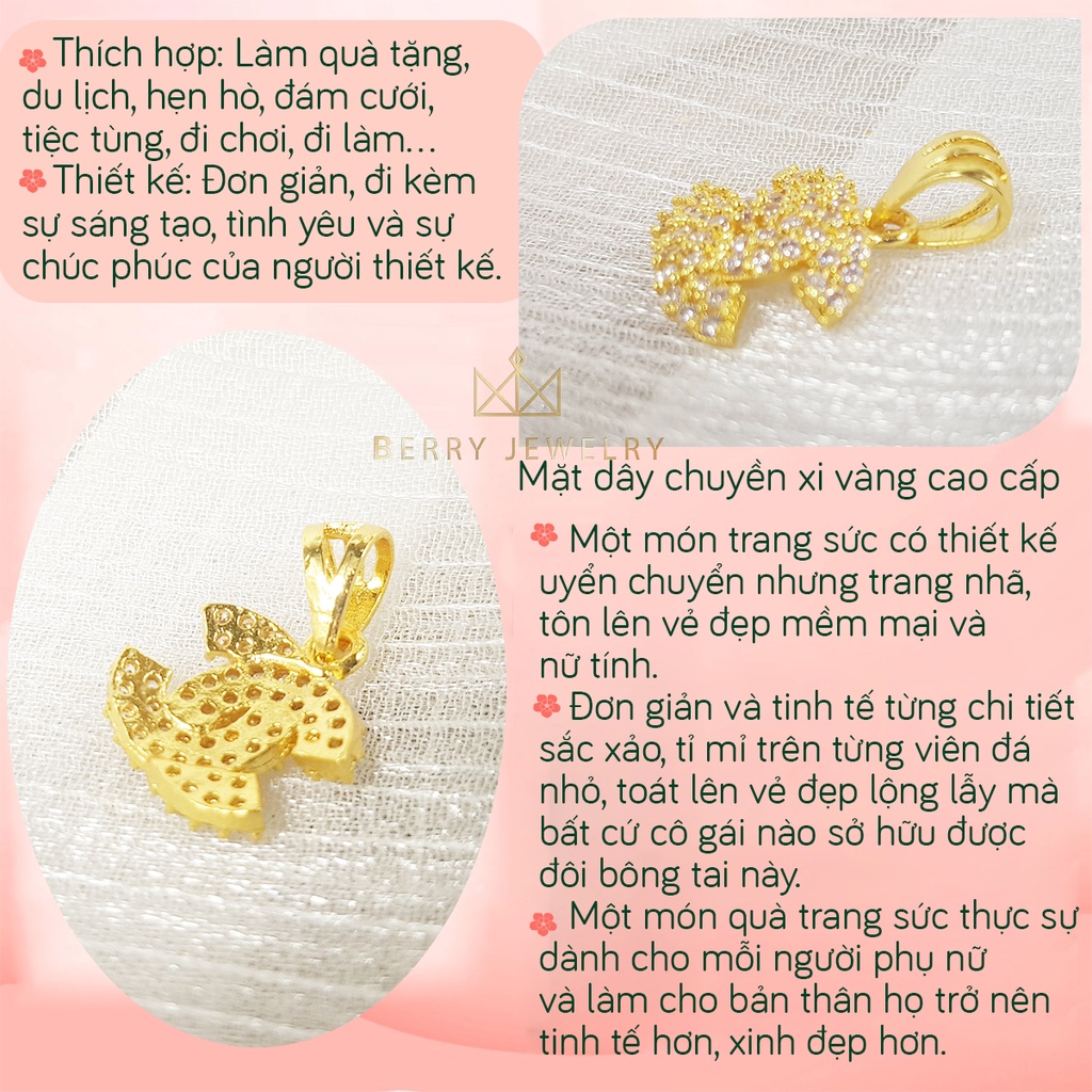 Mặt Dây Chuyền Nữ Mặt Chữ X Đính Đá Thiết Kế Hàn Quốc Berry Jewelry B21MDC3