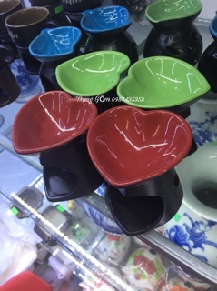Sỉ đèn đốt nến xông tinh dầu dáng tim,lá,tròn