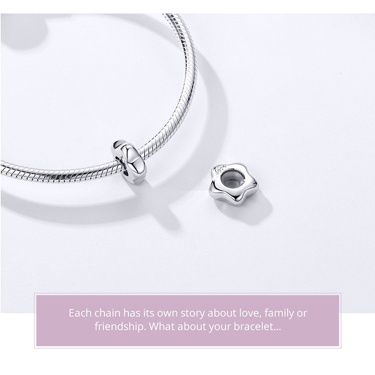 Hạt Phụ Kiện Bamoer Scc1168 Hình Ngôi Sao Năm Cánh Bạc 925