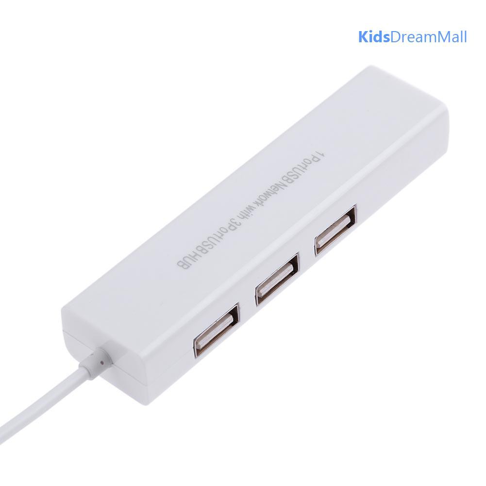 Đầu Chia 3 Cổng Usb 2.0 Hub 10 / 100mb Micro Usb Sang Rj45 Lan