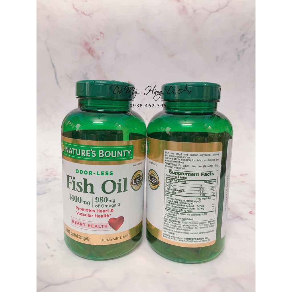 Dầu cá Nature's Bounty Fish Oil 1400mg 130 viên