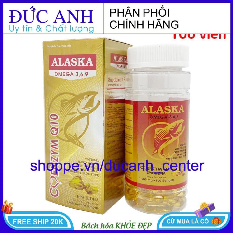 Viên dầu cá Alaska Omega 369 giúp tăng cường thị lực, tăng sức khỏe tim mạch - Chai 100 viên