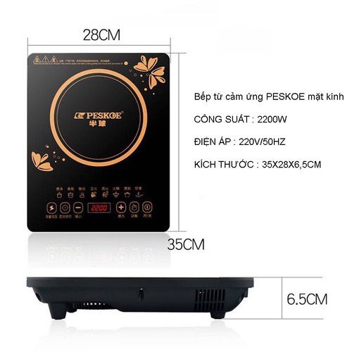 Bộ Bếp Từ, Bếp Điện Đơn Cảm Ứng Eagle GB 4706, Công Suất 2200W, Tiết Kiệm Điện