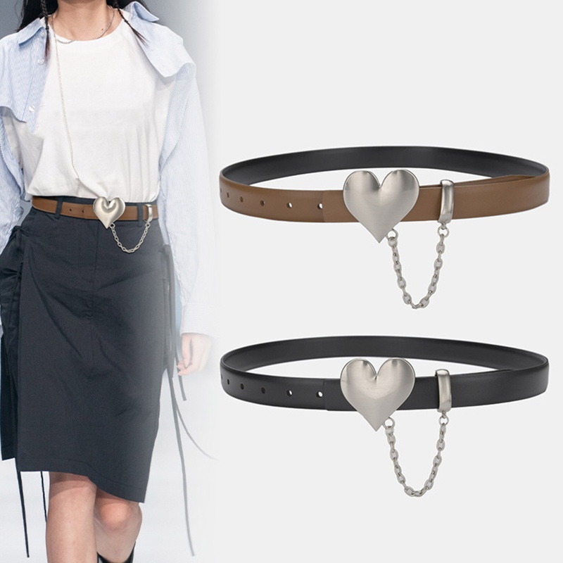 Thắt Lưng Khóa Hình Trái Tim Bằng Hợp Kim Cho Thanh Thiếu Niên