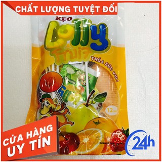 Kẹo mút lolly fruit tràng an gói 12 que