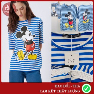 Áo phông 𝐙𝐚𝐫𝐚 hình Mickey in 2 mặt, thun co giãn không nhàu nát