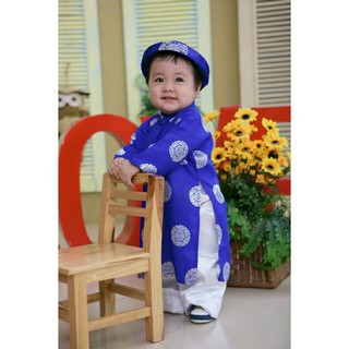 Áo dài bé trai khăn đóng cao cấp