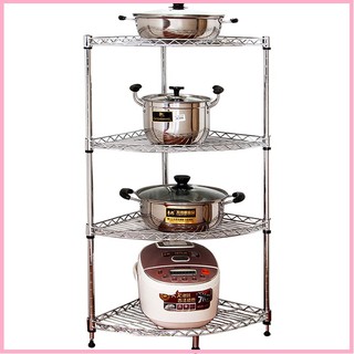 RE0383 Kệ bếp inox 4 tầng 80cm - Kệ để xoong nồi inox -Kệ góc inox - Kệ để gọn đồ nhà bếp - kệ để đồ đa năng