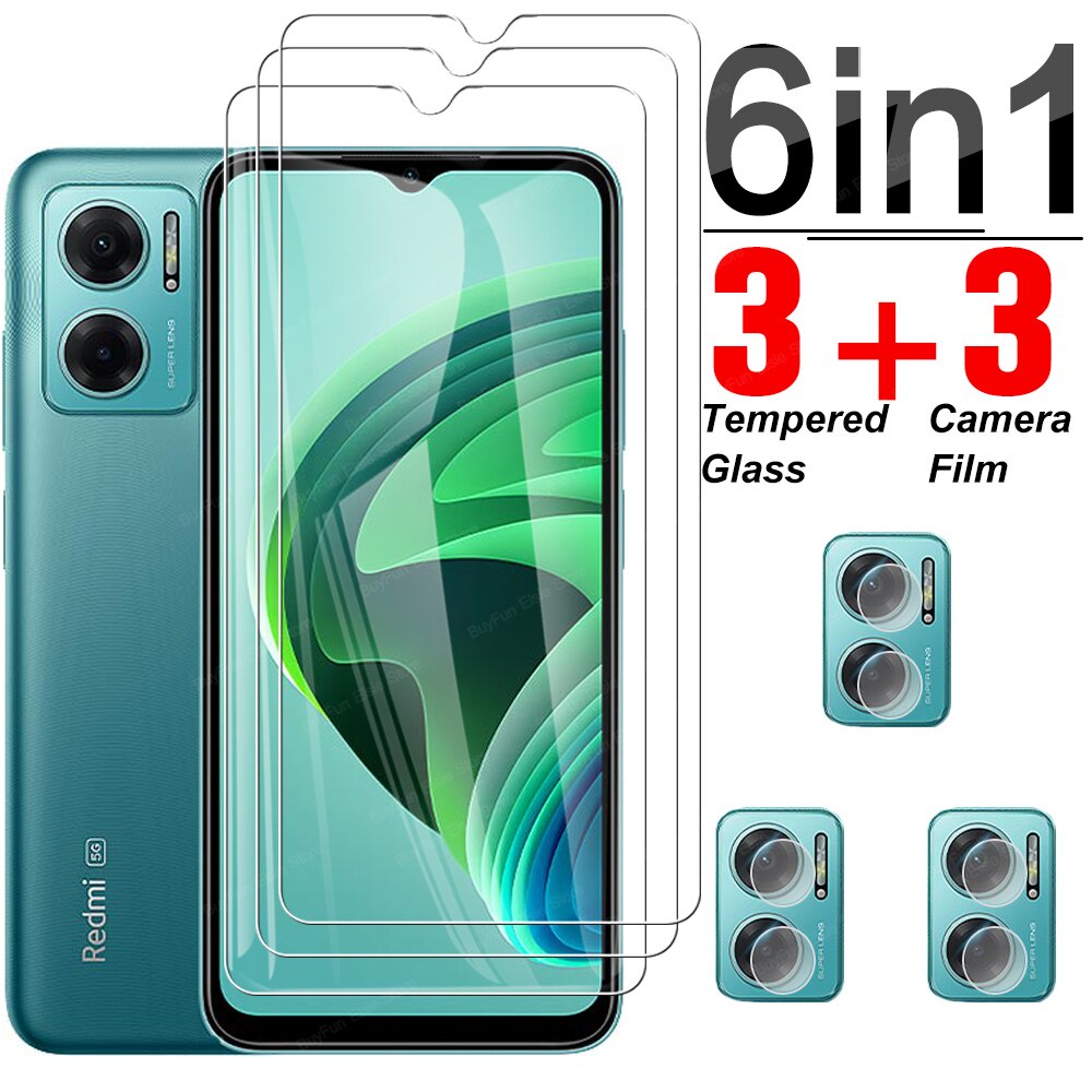 Kính Cường Lực 6 Trong 1 Bảo Vệ Ống Kính Điện Thoại Xiaomi Redmi Note 11E Redmi Note11E 6.58"