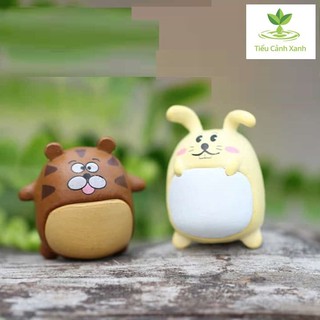Cặp thỏ và hổ - phụ kiện trang trí - tiểu cảnh