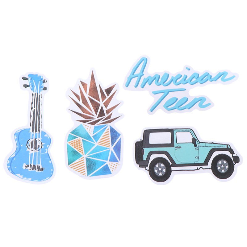 Bộ 50 Miếng Dán Hoạt Hình Màu Xanh Dương Trang Trí Vali / Laptop / Xe Đạp / Xe Hơi DIY