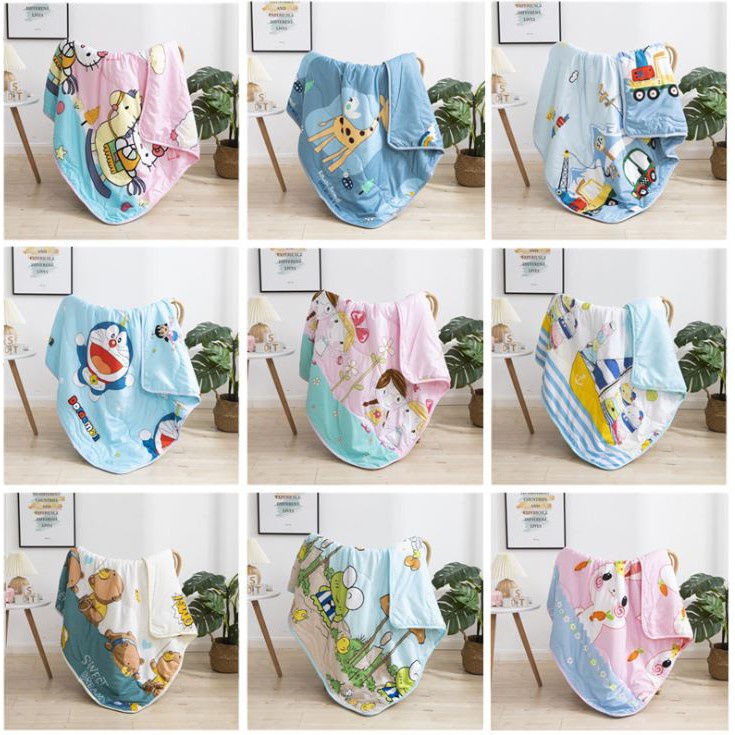 [Ngủ Ngoan Bé Yêu] Chăn Trẻ Em Điều Hòa Chất Liệu Cotton Nhiều Hình Đáng Yêu Cho Bé Chọn Lựa