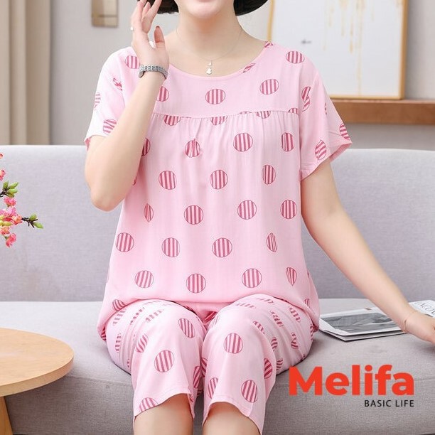 Bộ đồ nữ mặc nhà áo ngắn tay, quần lửng cotton lanh mặc mùa hè thoáng mát nhiều màu mã BD0113