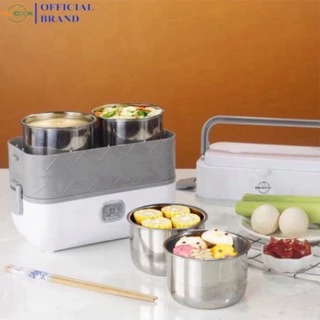 Hộp Cơm Giữ Nhiệt Cắm Điện 2 Tầng Inox BUCOOK DFH-C02, Hộp Cơm Văn Phòng Hâm Nóng Thức Ăn