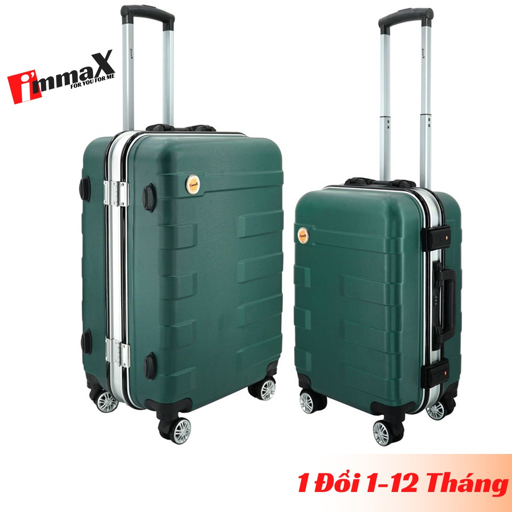 Bộ 2 vali nhựa khung nhôm nắp gập immaX A16 size 20inch + 24inch bảo hành 3 năm, 1 đổi 1 trong 12 tháng