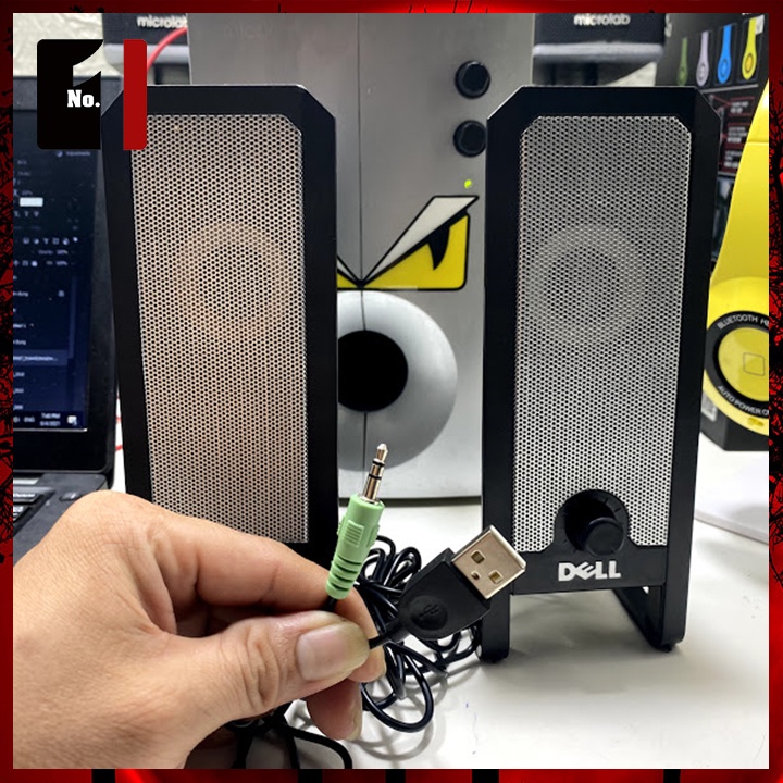 Loa Mini Máy Vi Tính Để Bàn Cao Cấp 2.0 DELL AX225 Loa Gaming Nghe Nhạc Laptop Pc Có Dây