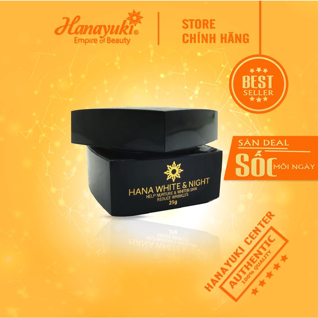 Kem dưỡng trắng da phục hồi ban đêm Hana White Night Hanayuki -Chính hãng 100%