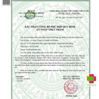 DHA mini drops của Anh dạng giọt cho bé