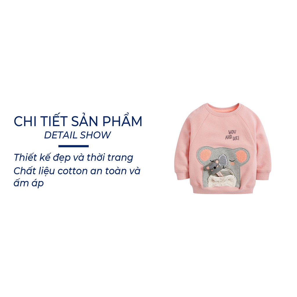 Áo Thu Đông Cho Bé Gái MALWEE Họa Tiết Dễ Thương Chất Liệu Cotton.