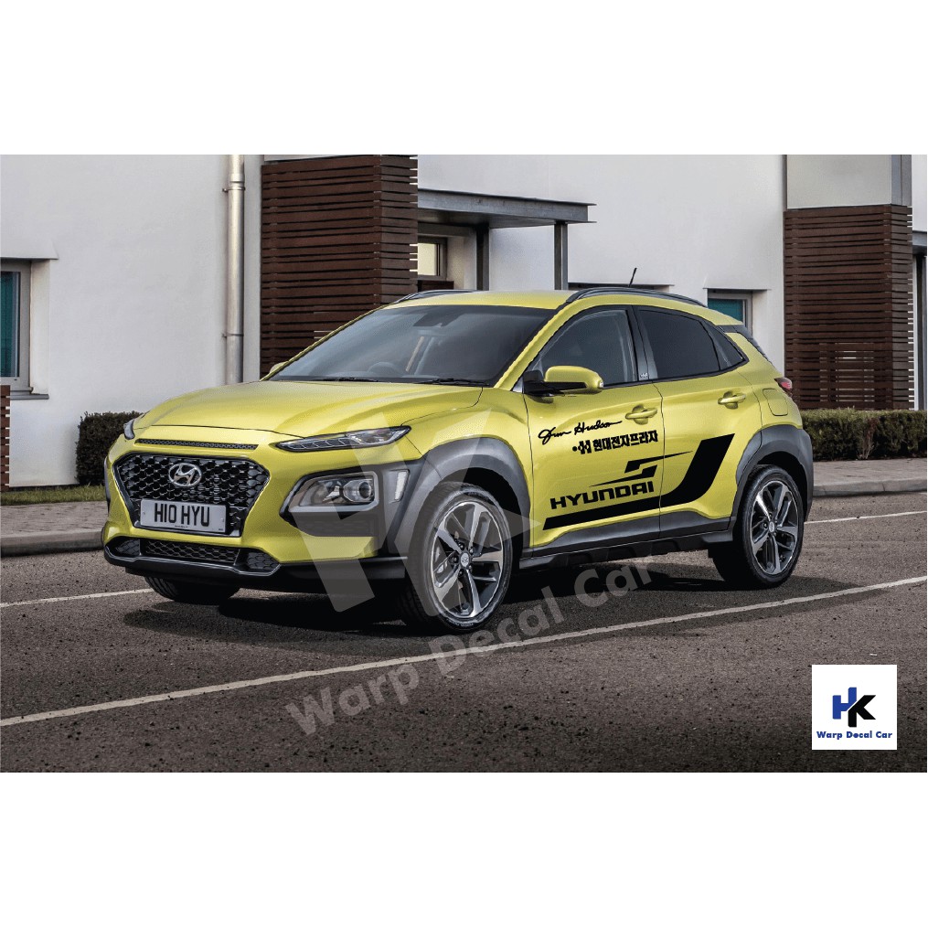 Tem xe Hyundai Kona kiểu dáng thể thao- decal kona