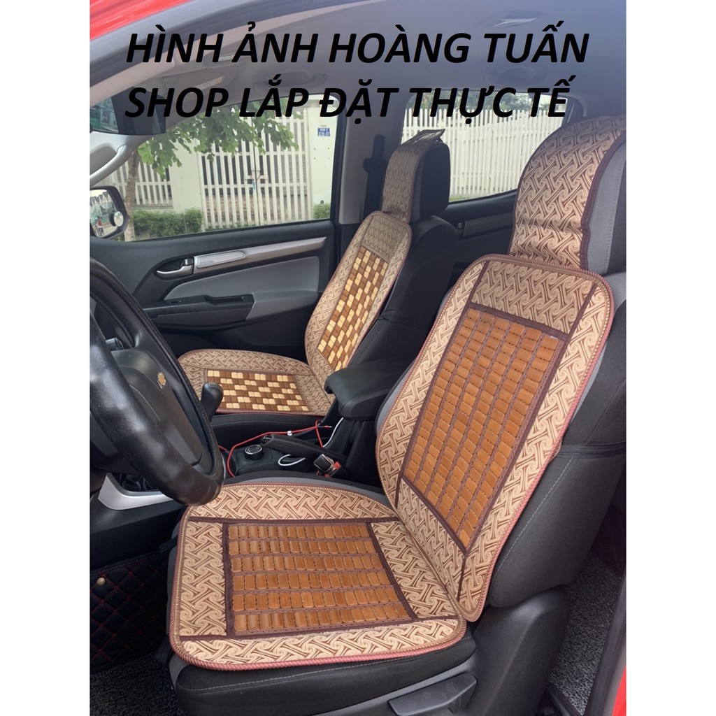 Bọc ghế chiếu trúc chiếu tre lót ghế xe hơi ô tô thoáng khí chống nóng 2 màu thời trang