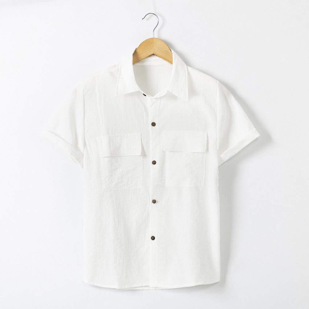 Áo Đũi Nam Cổ Bẻ Áo Sơ Mi Đũi Có Cổ Cộc Tay Túi Hộp | BigBuy360 - bigbuy360.vn