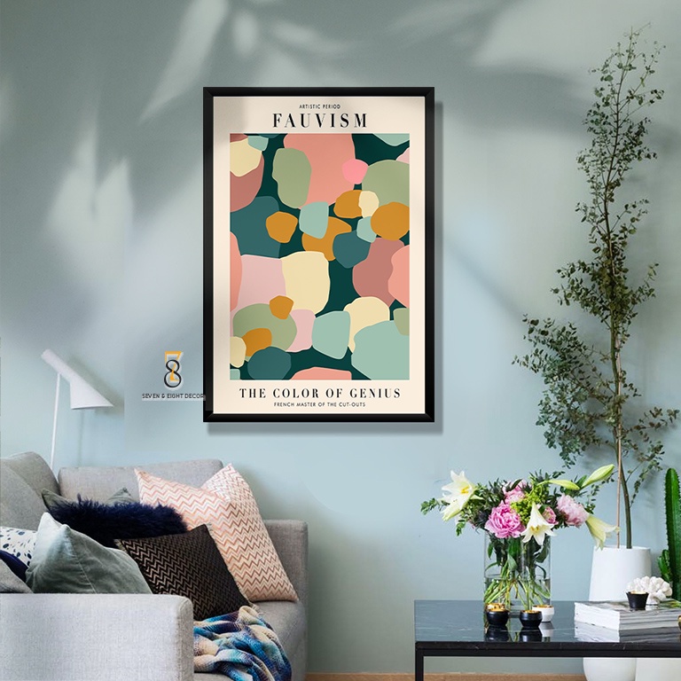 Tranh Canvas | Tranh Trừu Tượng Cổ Điển 1FVARTI004 | Tranh Căng Khung Cao Cấp | Tặng Kèm Đinh Đa Năng