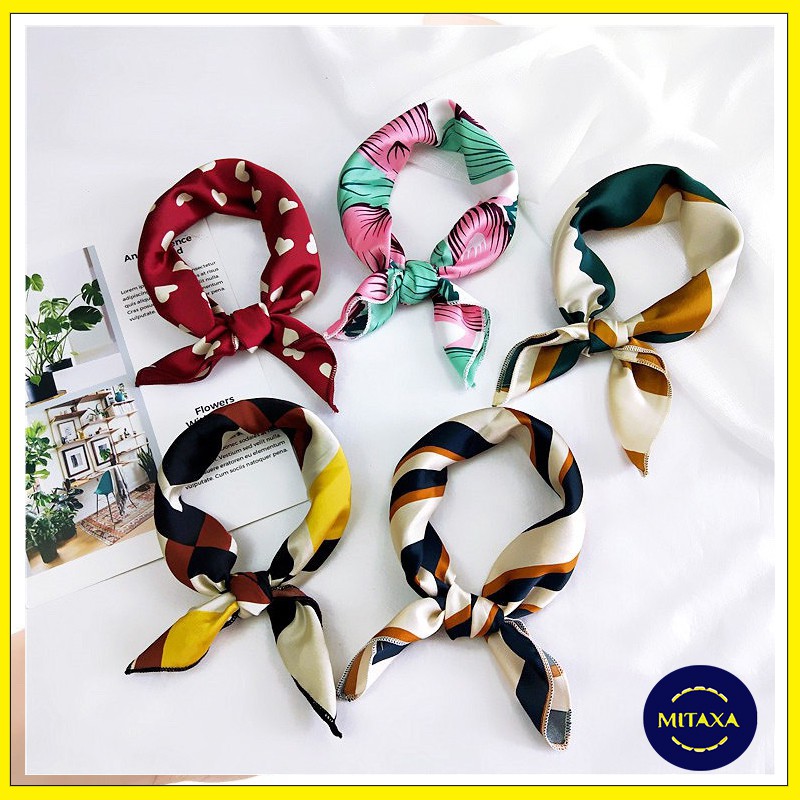 Khăn lụa vuông tubarn satin nhiều loại - KL01