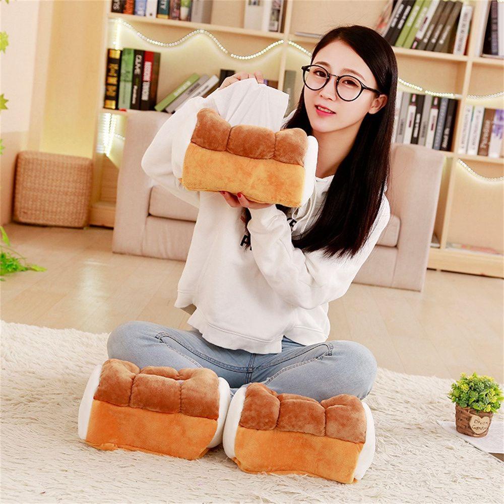 Hộp Đựng Khăn Giấy Nhồi Bông Hình Bánh Mì Vui Nhộn Ốp