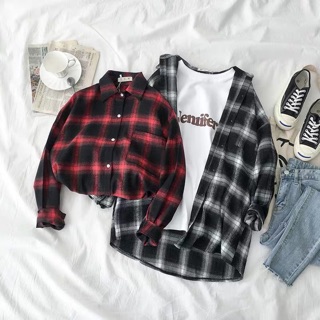 Áo sơ mi kẻ đỏ đen