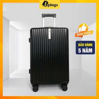 Vali kéo nhựa vl035 size 22 màu kem - vali kéo nhựa topbags