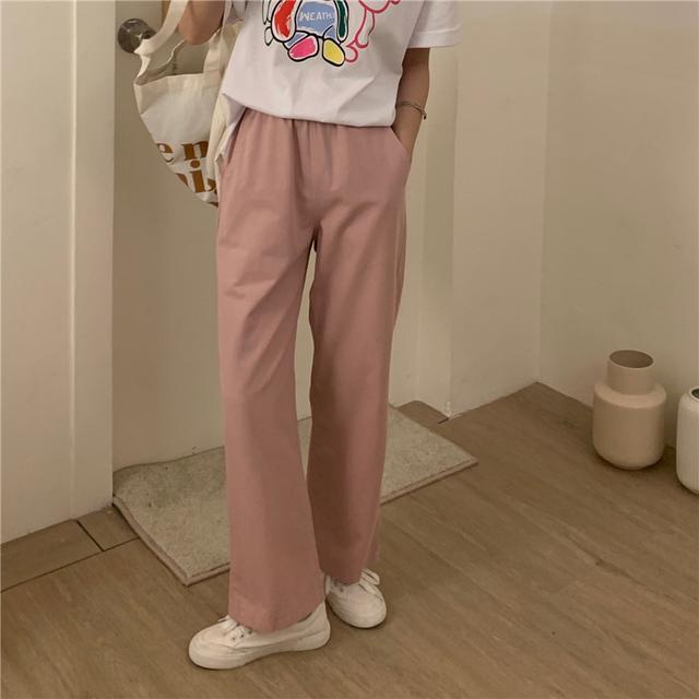 Quần Dài Ống Rộng Màu Hồng Thời Trang Mùa Hè Cho Nữ