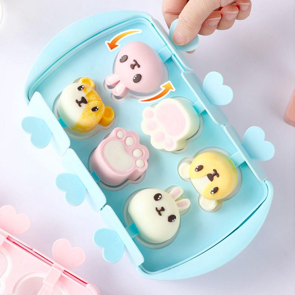 YIYU Khuôn Silicone Làm Kem Que Gấp Gọn Tiện Dụng